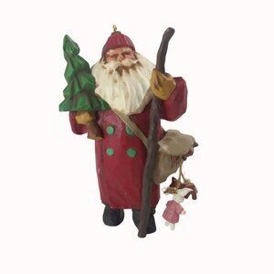 Hallmark Keepsake Ornament Making His Way Santa 1998 Folk Art Collection